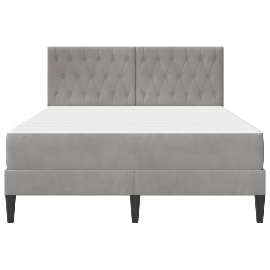 Cadre de lit avec matelas Gris clair 160 x 200 cm Velours - 6