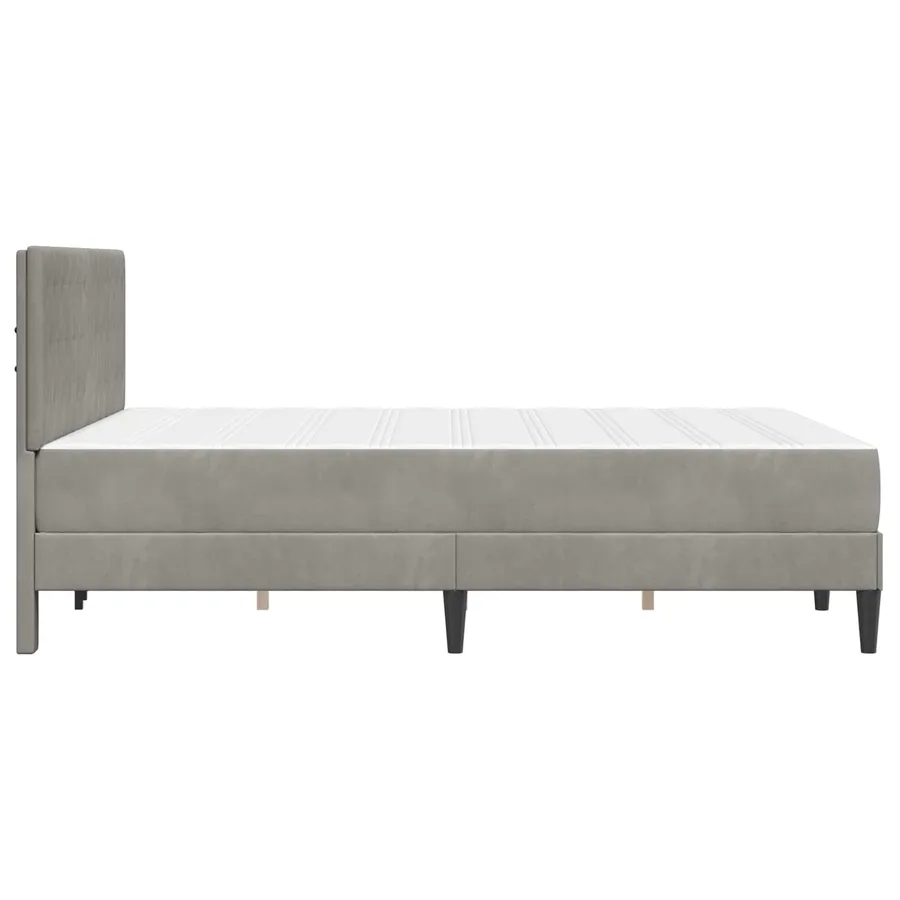 Cadre de lit avec matelas Gris clair 160 x 200 cm Velours - 7