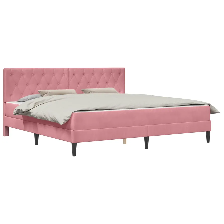 Cadre de lit avec matelas Rose 180 x 200 cm Velours - 2