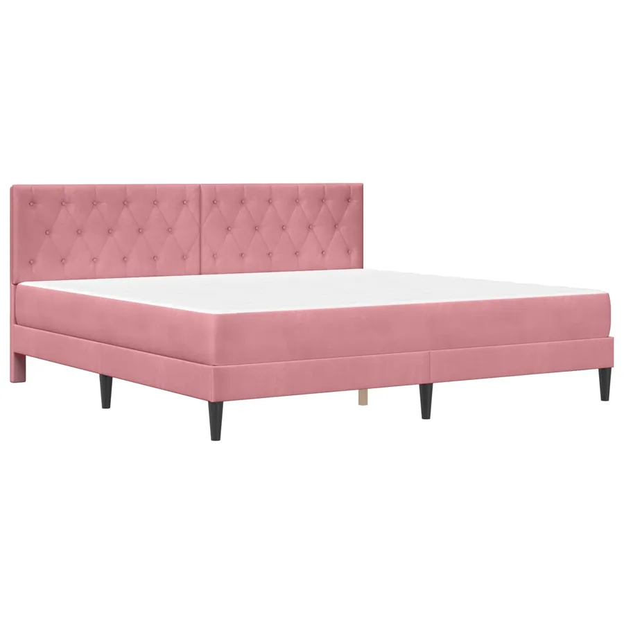 Cadre de lit avec matelas Rose 180 x 200 cm Velours - 3