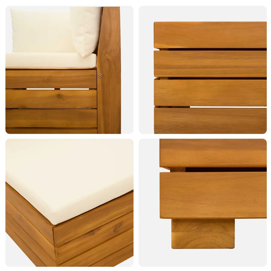 Ensemble de canapés d'extérieur avec coussin 5 Pièce Marron - 7