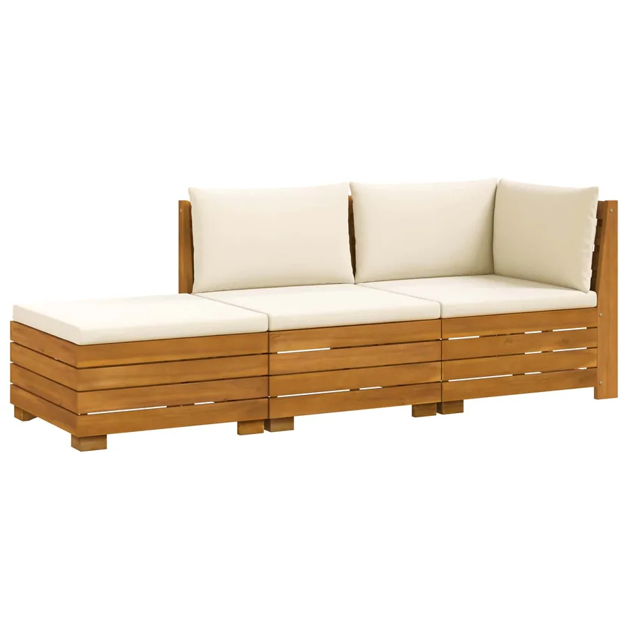Ensemble de canapés d'extérieur avec coussin 3 Pièce Marron - 2