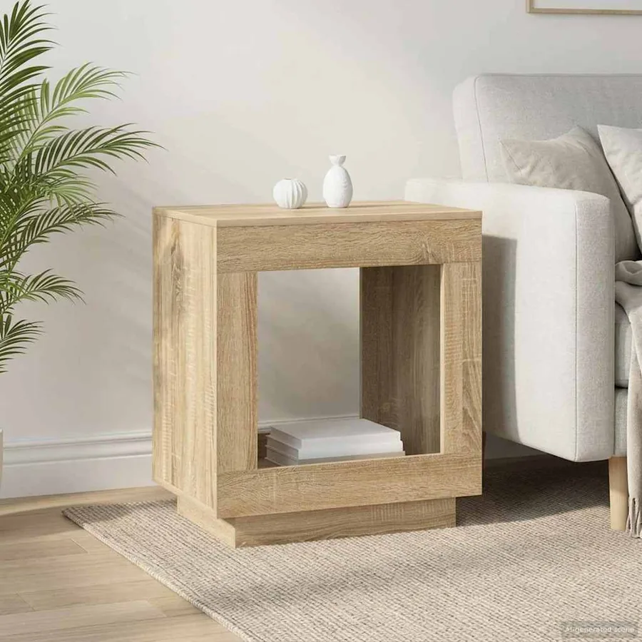Table d'appoint Chêne Sonoma 60 x 40 x 65 cm Bois d'ingénierie