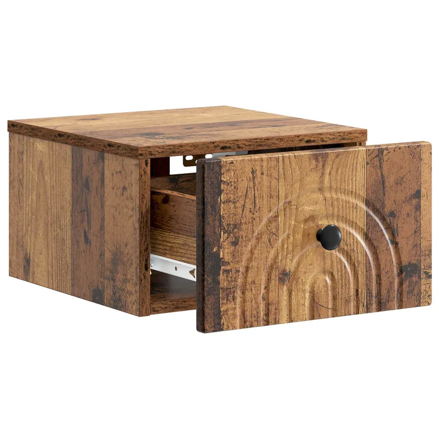 Cabinet de chevet mural 2 pcs Bois ancien 33 x 34,5 x 20 cm - 6