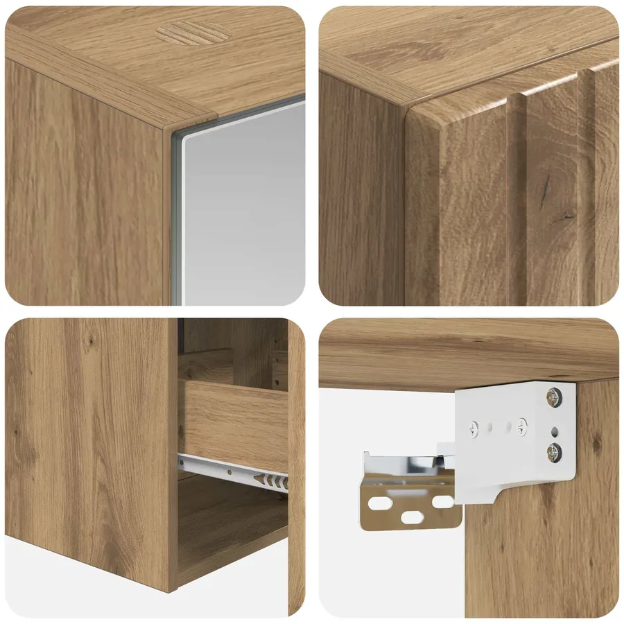 Ensemble d'armoire de salle de bain 5 pc Chêne artisanal - 8