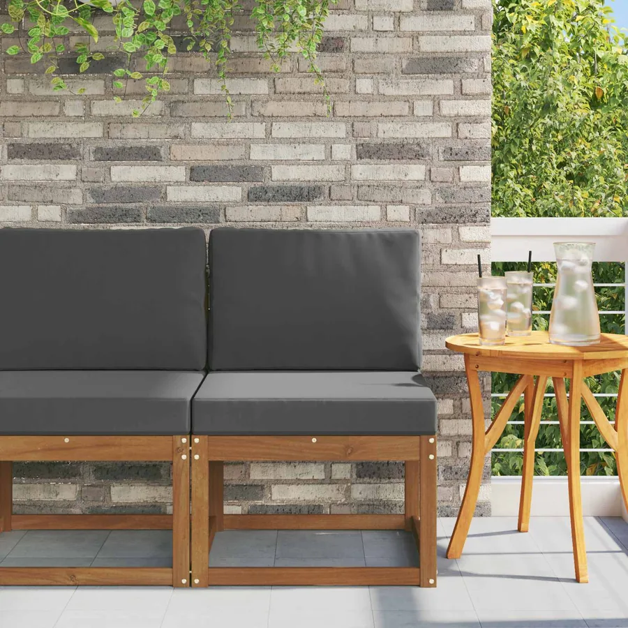 Sofa de milieu extérieur Bois d'Acacia Massif Naturel