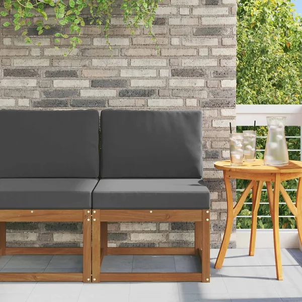 Sofa de milieu extérieur Bois d'Acacia Massif Naturel