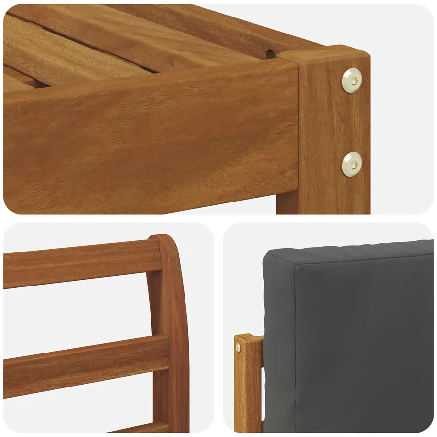 Ensemble de canapés d'extérieur 4 pcs Naturel et Anthracite - 5