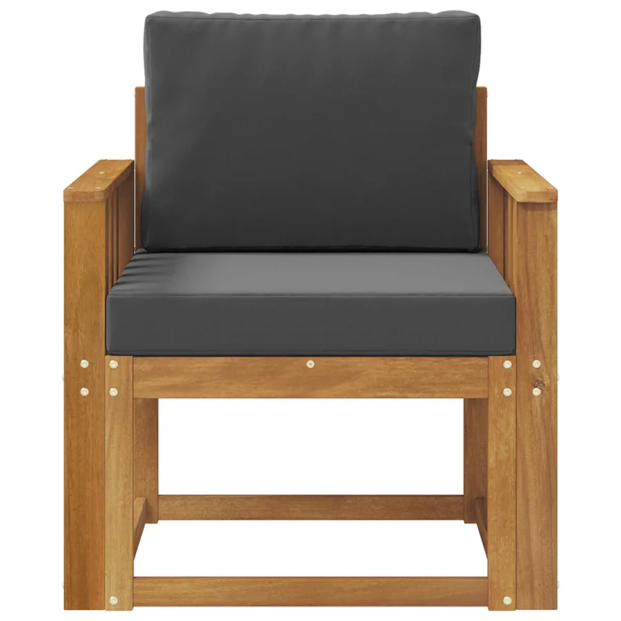 Canapé d’extérieur Bois d'acacia massif et polyester Naturel - 3