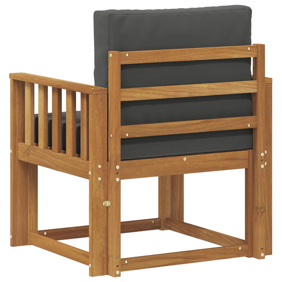Canapé d’extérieur Bois d'acacia massif et polyester Naturel - 5