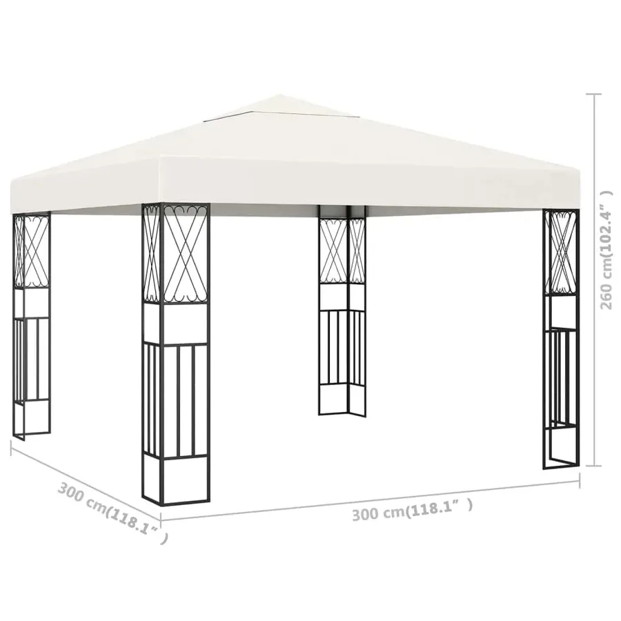 Tonnelle 3x3 m Crème Tissu - 5