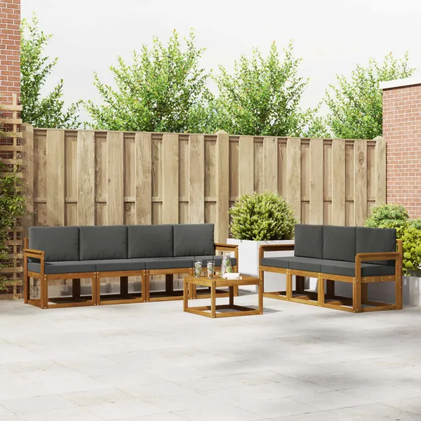 Ensemble de canapés d'extérieur 8 pcs Naturel et Anthracite