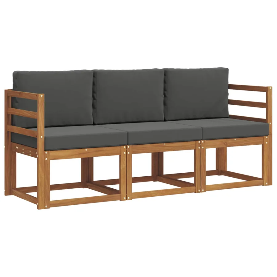 Ensemble de canapés d'extérieur 3 pcs Naturel et Anthracite - 2