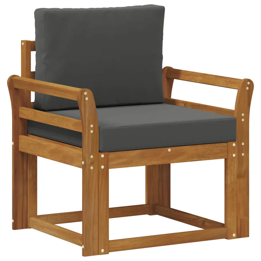 Canapé d’extérieur Bois d'acacia massif et polyester Naturel - 2