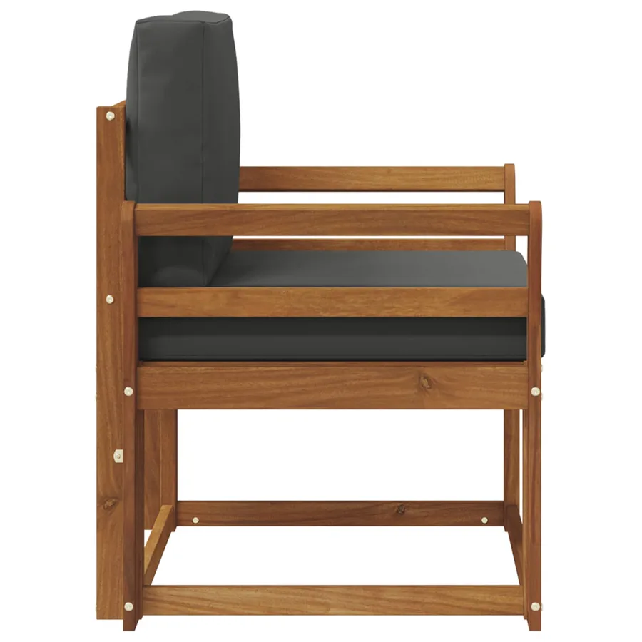 Canapé d’extérieur Bois d'acacia massif et polyester Naturel - 4