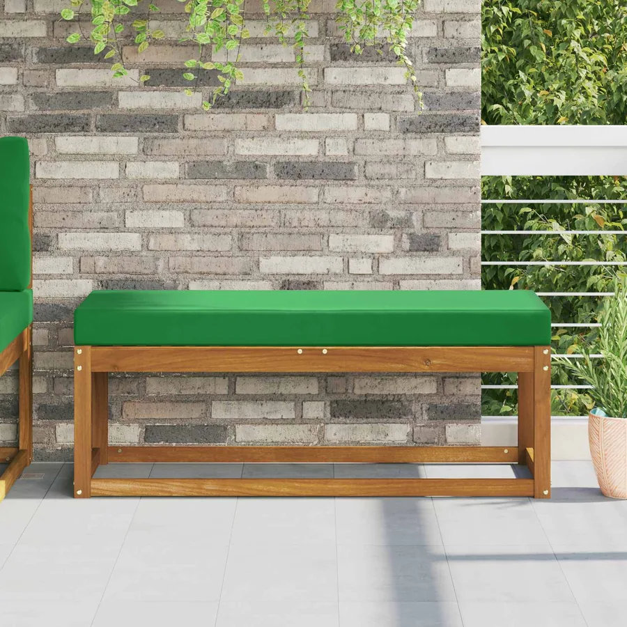 Coussin de Siège d'Extérieur Vert 111,5 x 40 x 8 cm