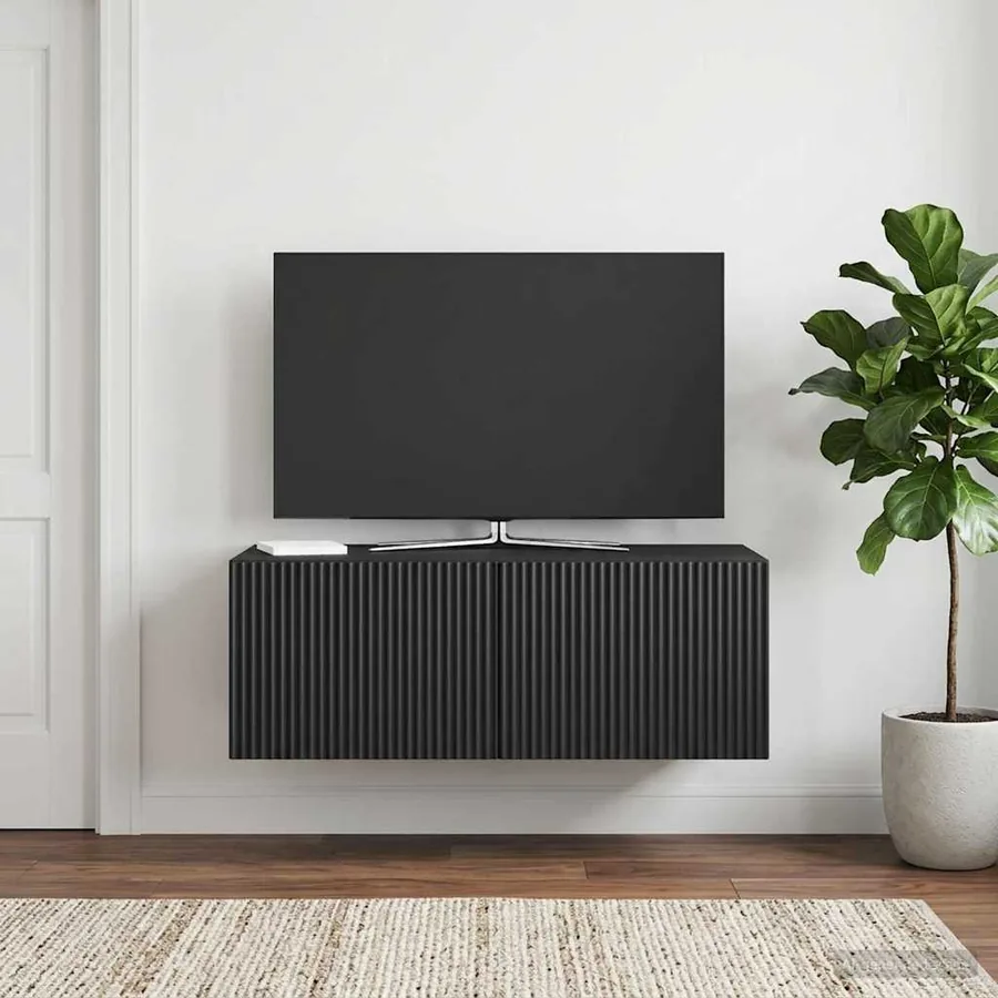 Meuble TV mural Noir 78,5 x 41 x 30 cm Bois d'ingénierie
