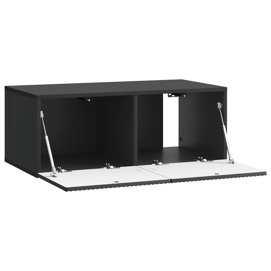 Meuble TV mural Noir 78,5 x 41 x 30 cm Bois d'ingénierie - 5