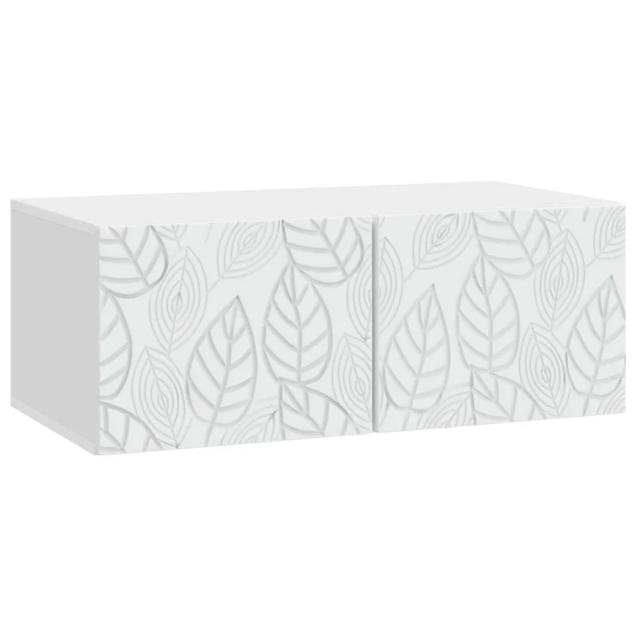 Meuble TV mural 78,5 x 31 cm Blanc Bois d'ingénierie - 2