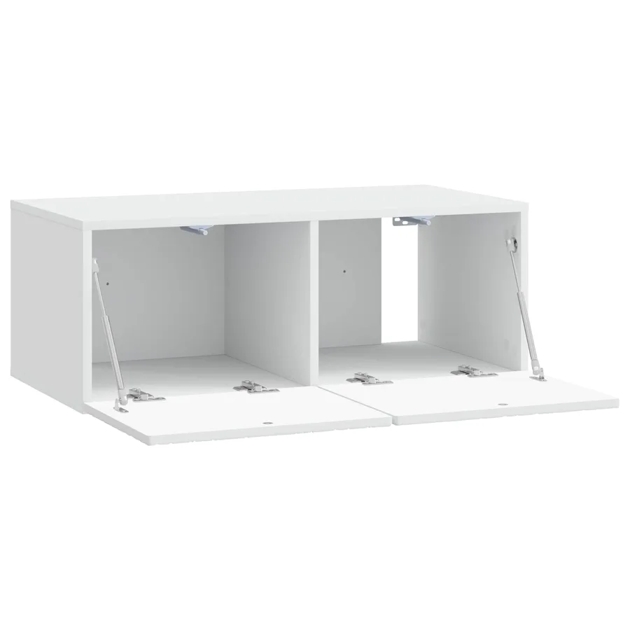 Meuble TV mural 78,5 x 31 cm Blanc Bois d'ingénierie - 4