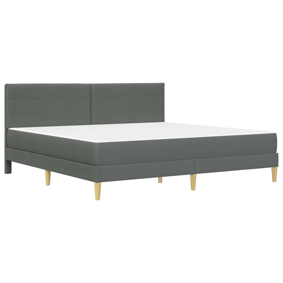 Cadre de lit Gris foncé 200 x 200 cm Polyester - 3