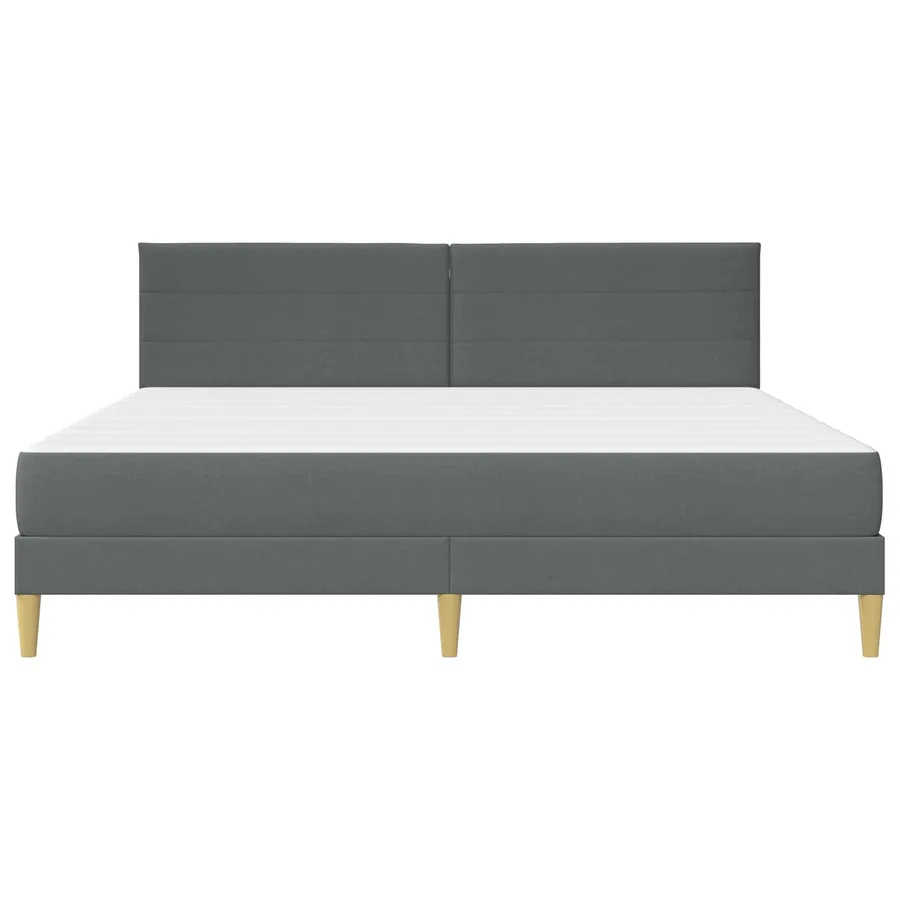Cadre de lit Gris foncé 200 x 200 cm Polyester - 6
