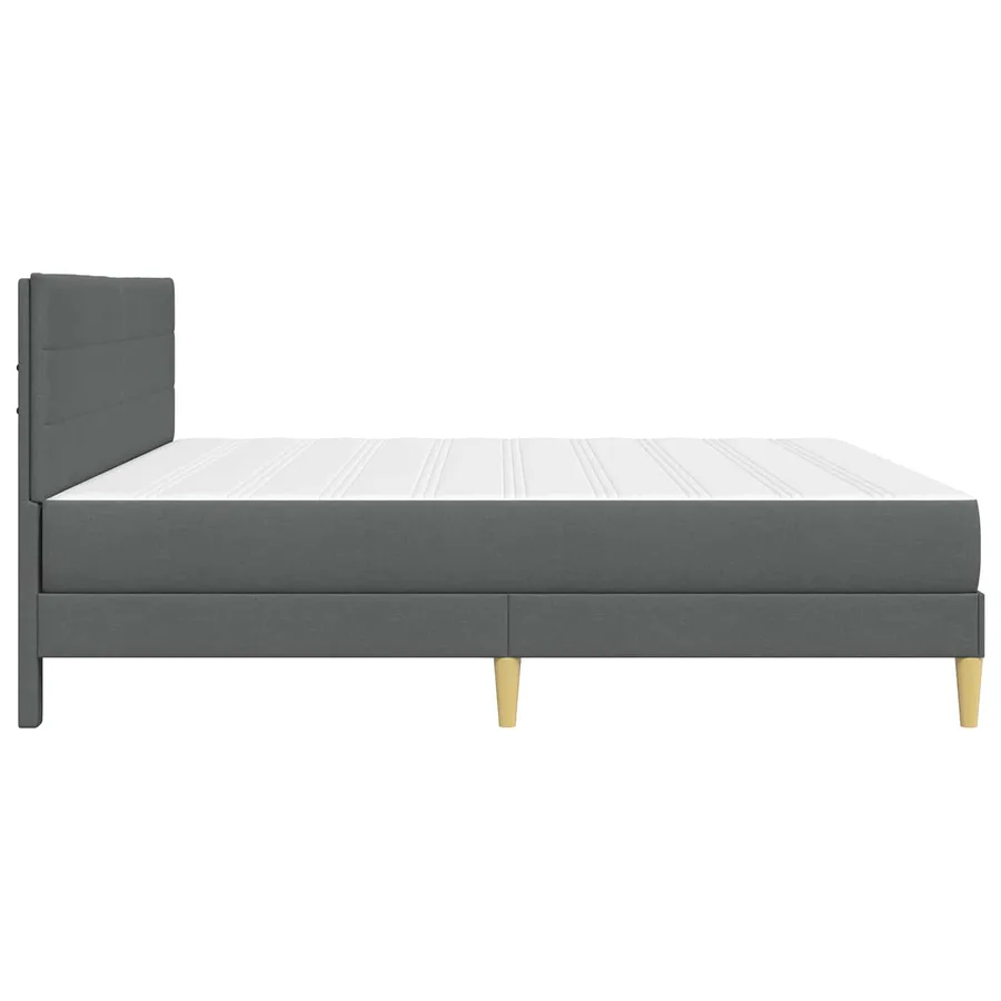Cadre de lit Gris foncé 200 x 200 cm Polyester - 7