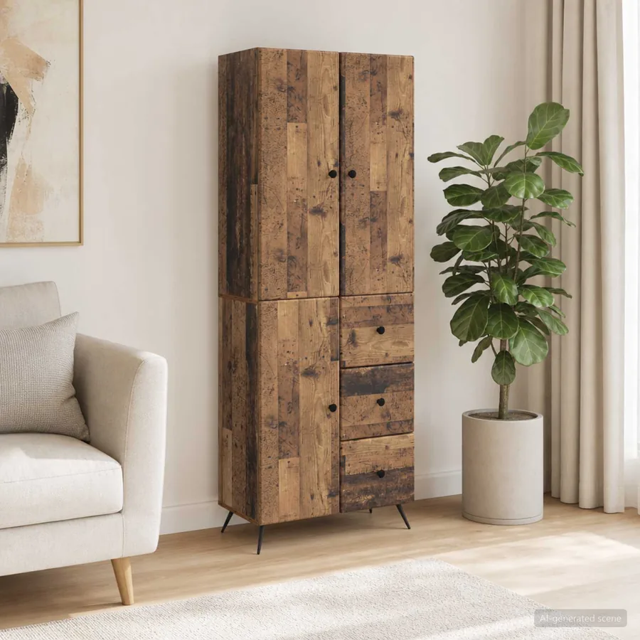 Ensemble de Meubles 2 pcs Bois ancien Bois d'ingénierie