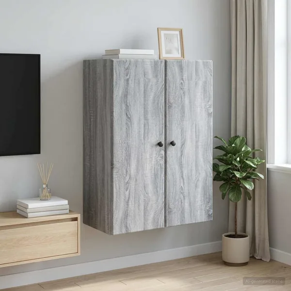 Armoire Murale Sonoma gris 66 x 34,5 x 90 cm Bois d'ingénierie