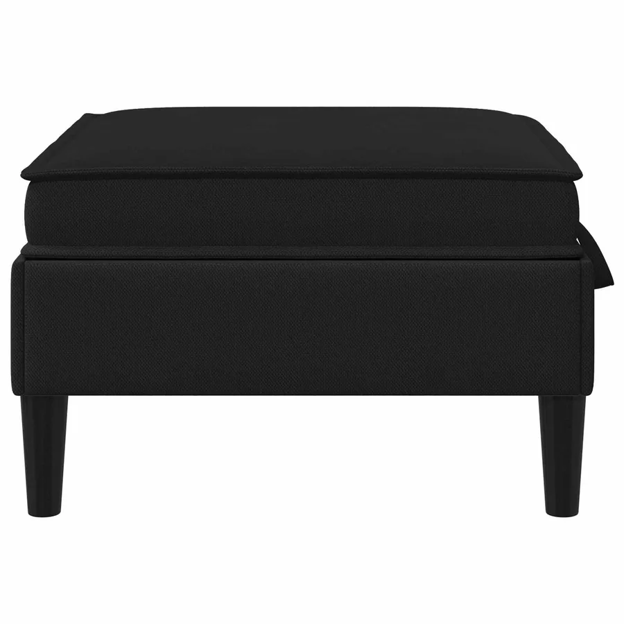 Pouf avec Rangement Noir Velours - 5