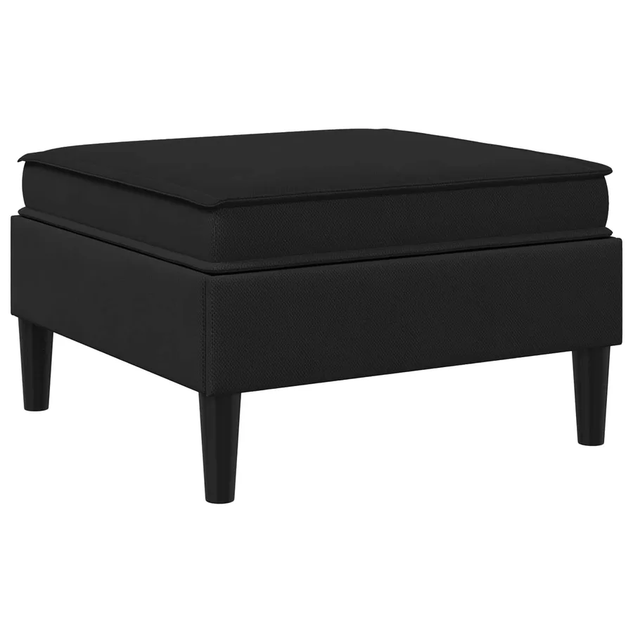 Pouf avec Rangement Noir Velours - 6