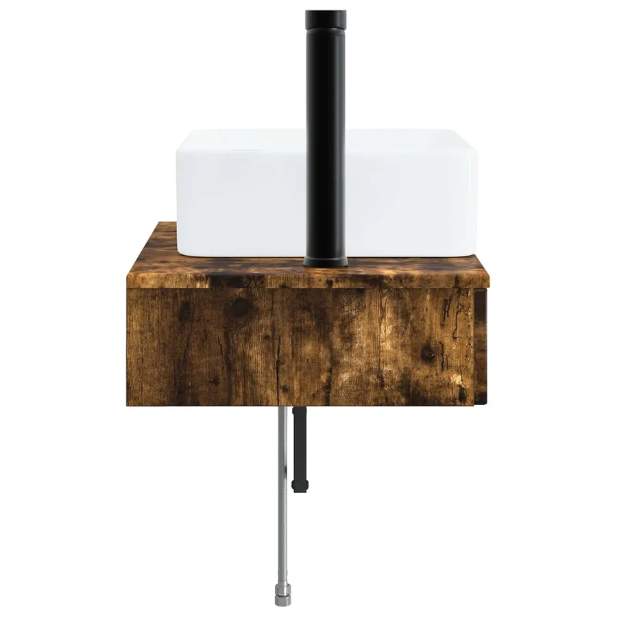 Basin de lavage mural Chêne fumé 50 x 41 x 39 cm - 4