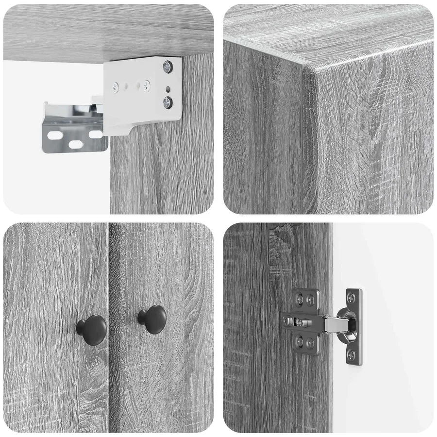 Ensemble de Meubles 2 pcs Sonoma gris Bois d'ingénierie - 8