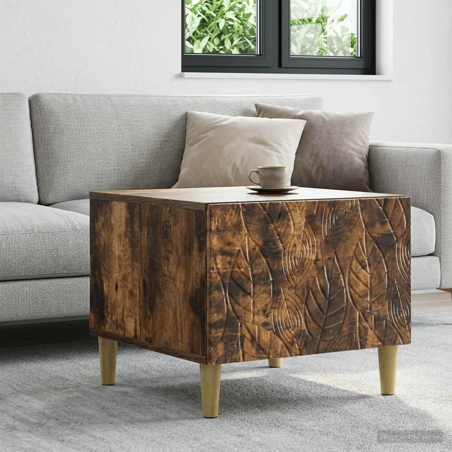 Table basse Chêne fumé 50 x 49 x 40 cm Bois d'ingénierie