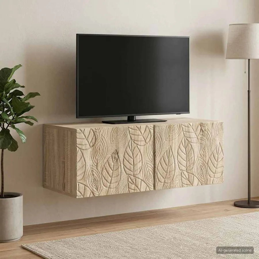 Meuble TV mural 78,5 x 31 cm Chêne Sonoma Bois d'ingénierie