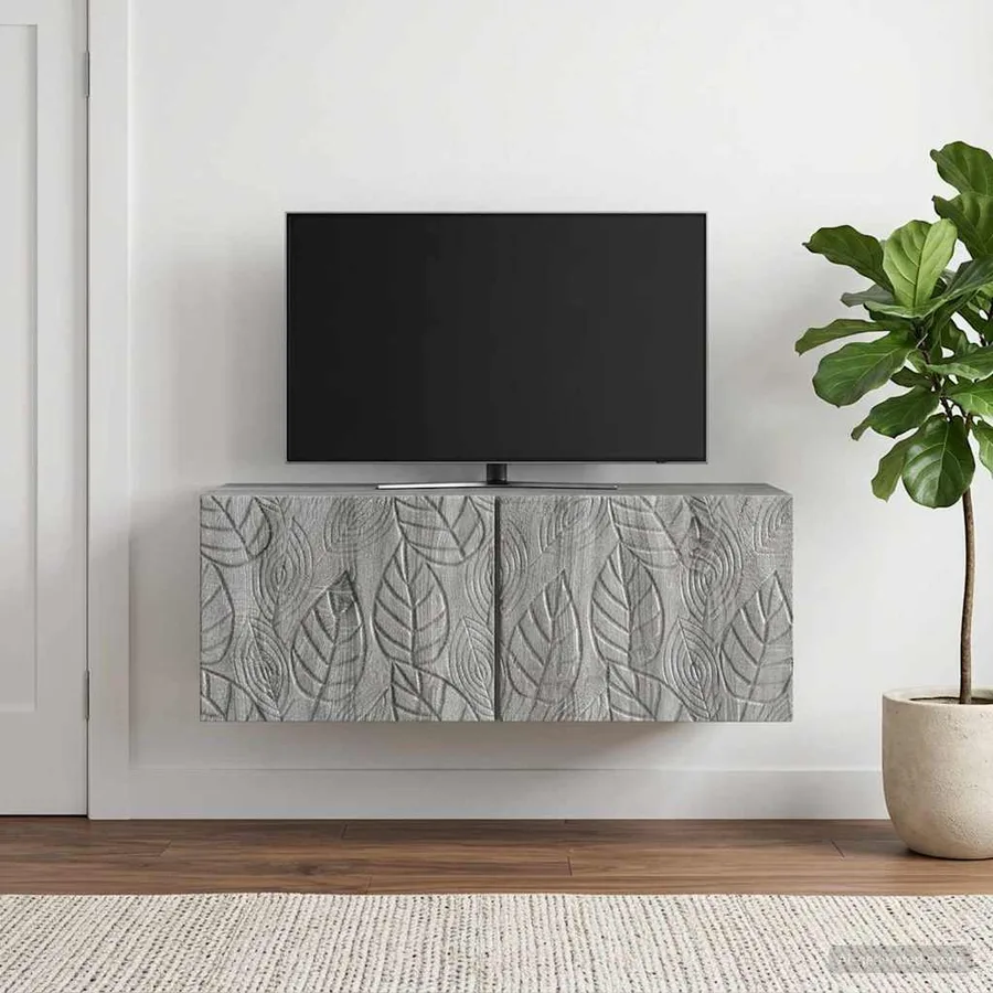 Meuble TV mural 78,5 x 31 cm Sonoma gris Bois d'ingénierie - 3