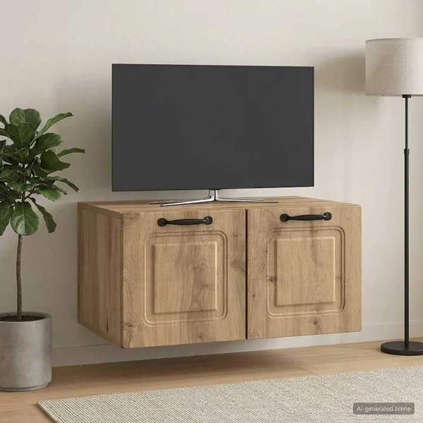Meuble TV mural 59,5 x 41 x 30 cm Chêne artisanal