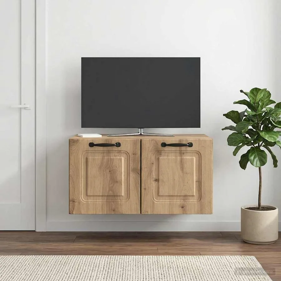 Meuble TV mural 59,5 x 41 x 30 cm Chêne artisanal - 4