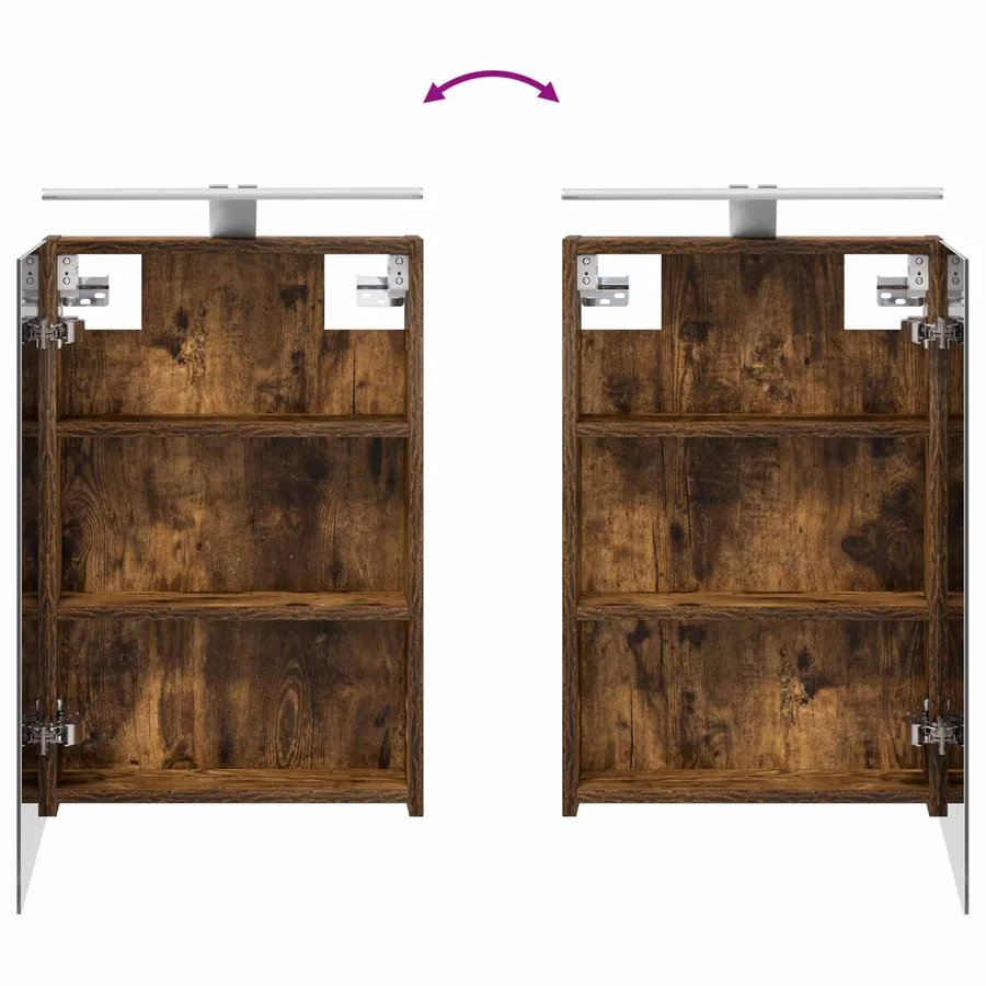 Ensemble d'armoire de salle de bain 4 pcs Chêne fumé - 11