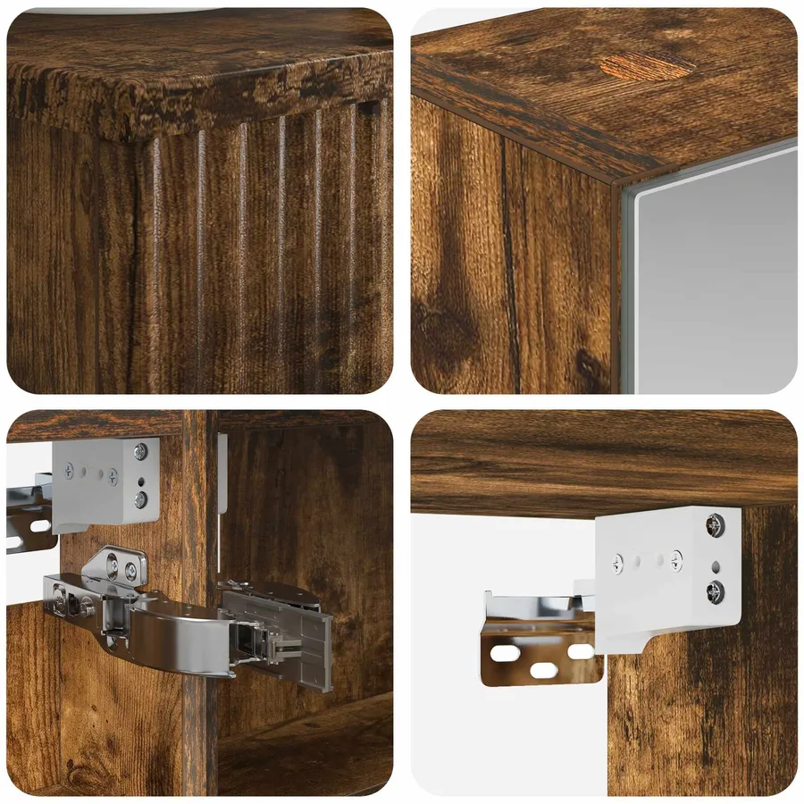 Ensemble d'armoire de salle de bain 4 pcs Chêne fumé - 6