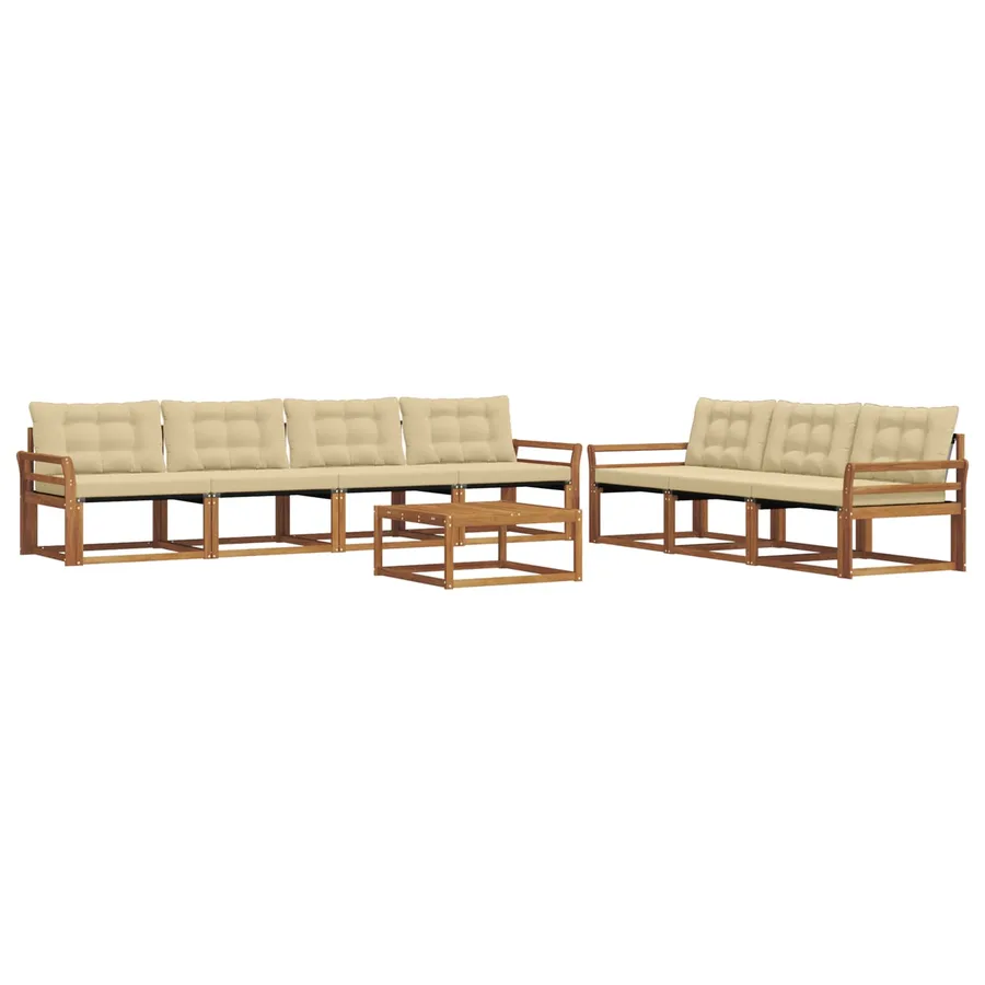 Ensemble de canapés d'extérieur 8 pcs Naturel et Beige - 2