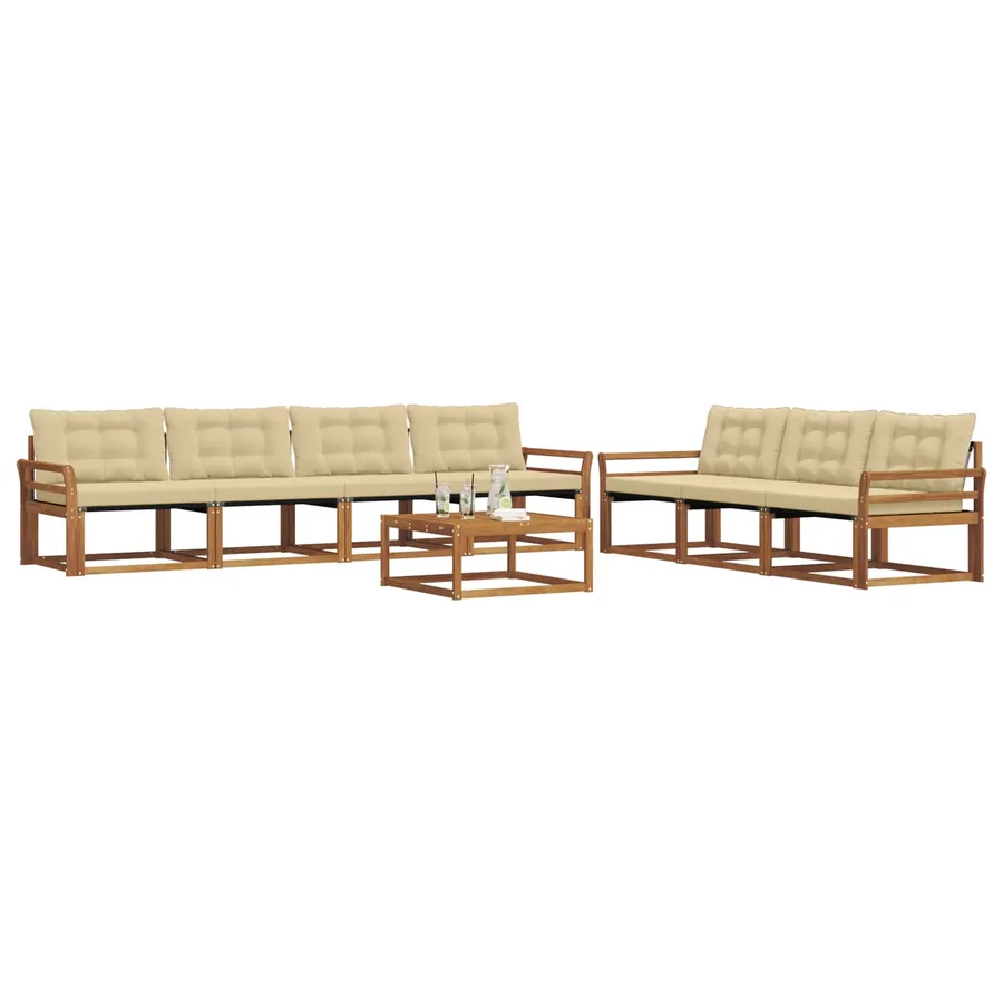 Ensemble de canapés d'extérieur 8 pcs Naturel et Beige - 3