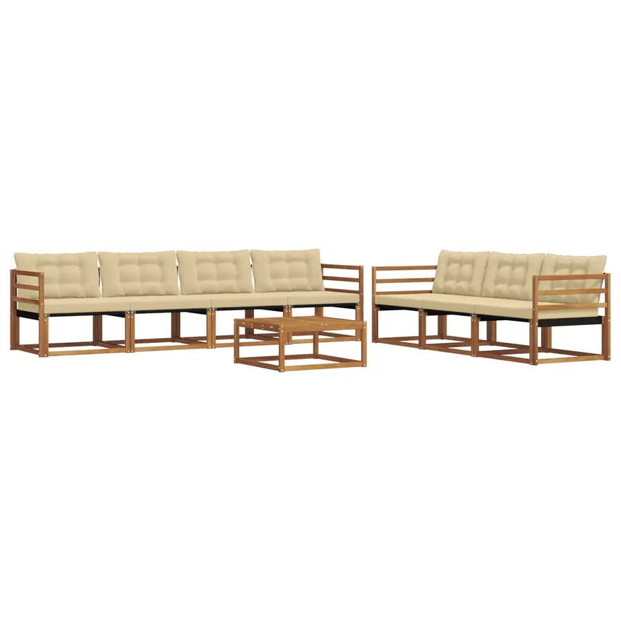 Ensemble de canapés d'extérieur 8 pcs Naturel et Beige - 2