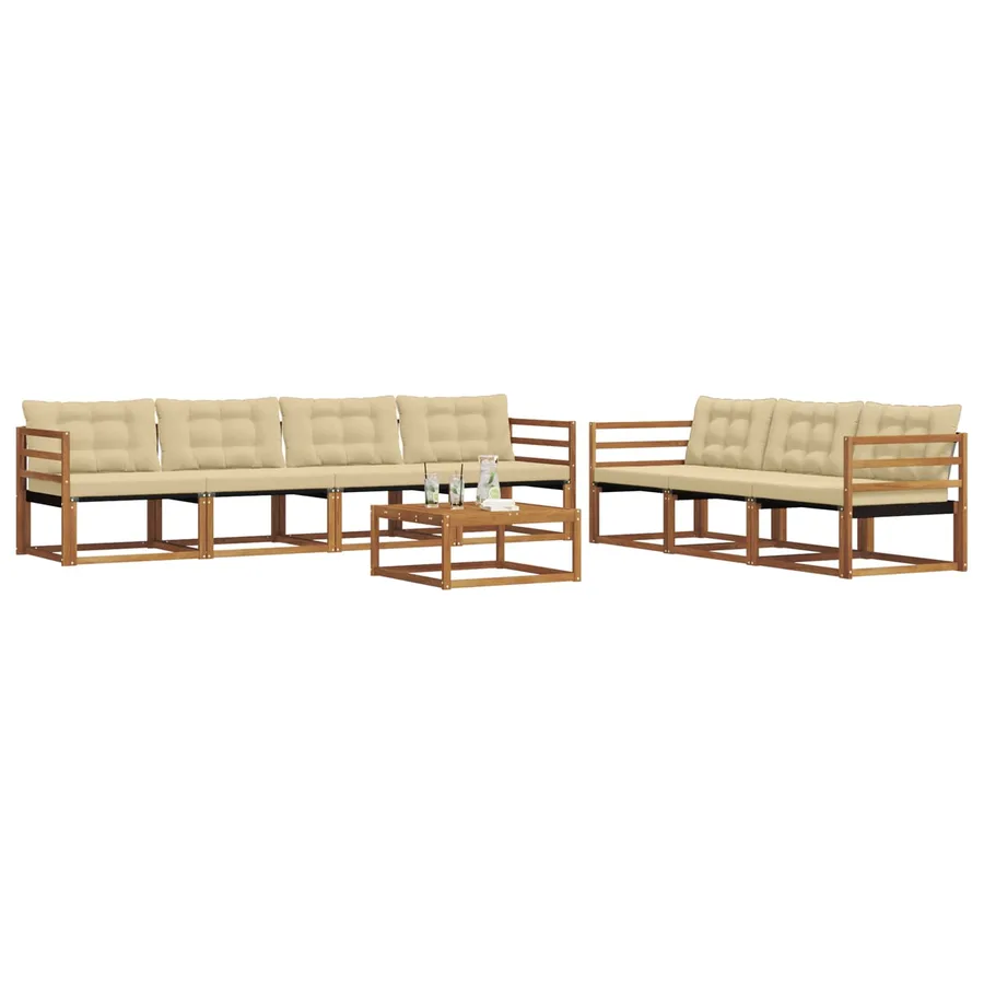 Ensemble de canapés d'extérieur 8 pcs Naturel et Beige - 3