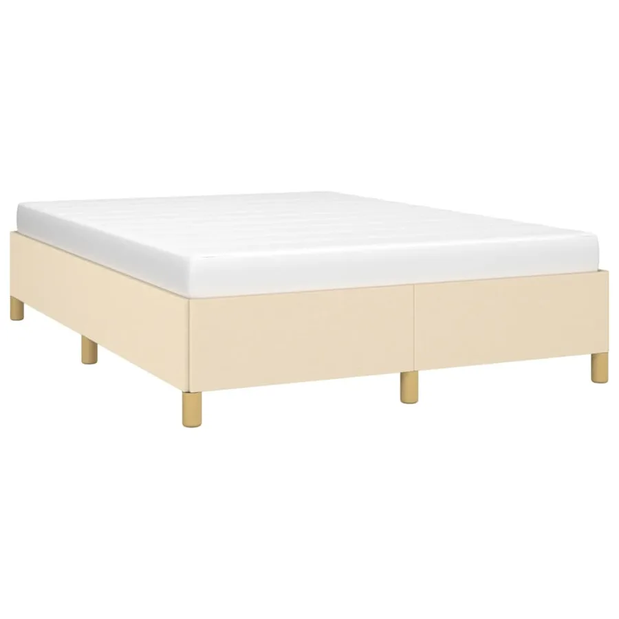 Cadre de lit sans matelas crème 140x200 cm tissu - 3