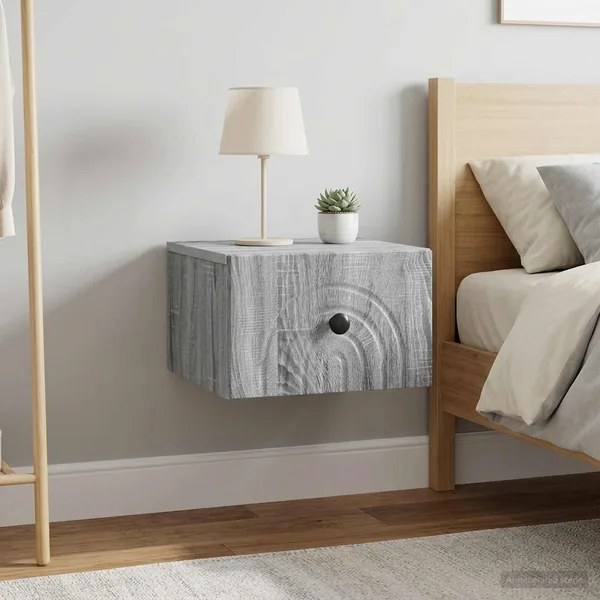 Cabinet de chevet mural 2 pcs Sonoma gris 33 x 34,5 x 20 cm