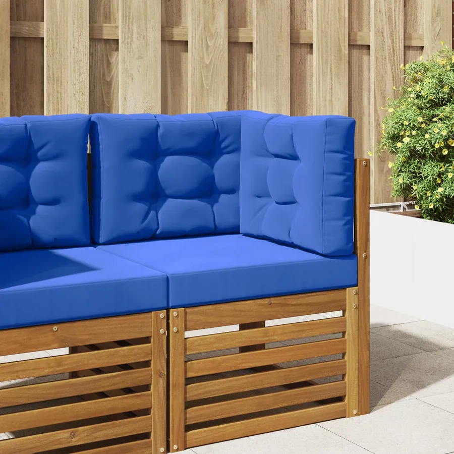 Coussin de canapé d'extérieur 3 pcs Bleu royal Polyester