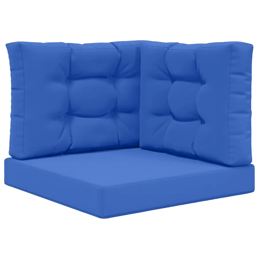 Coussin de canapé d'extérieur 3 pcs Bleu royal Polyester - 2