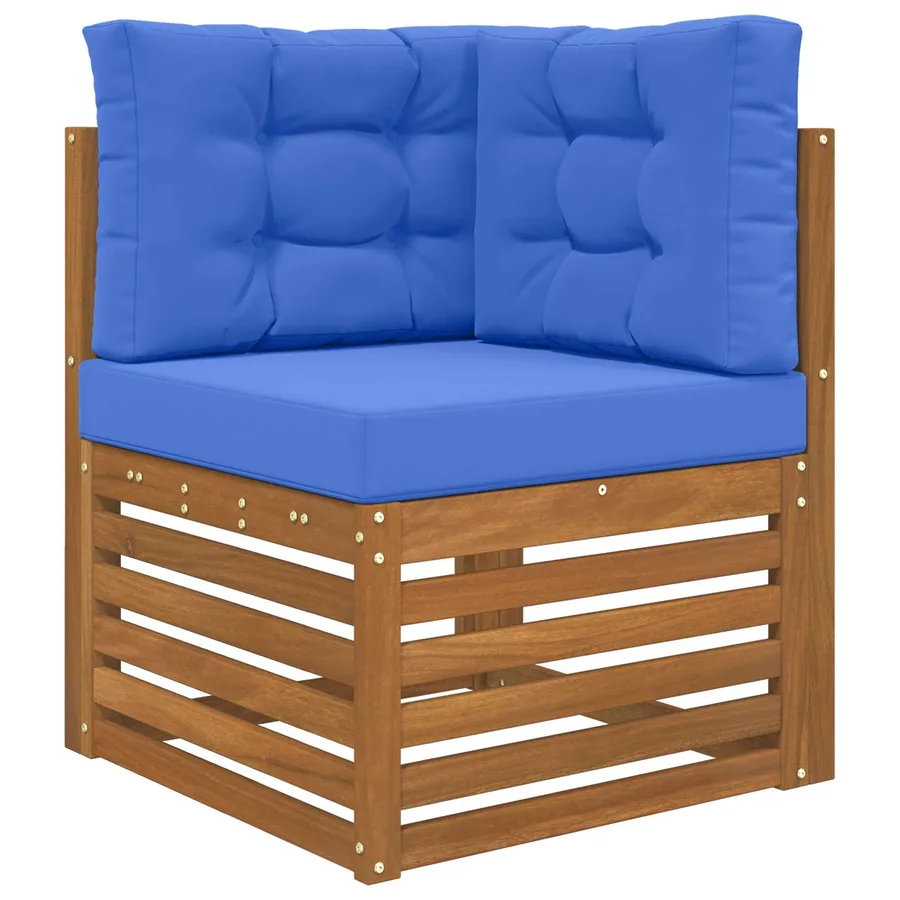 Coussin de canapé d'extérieur 3 pcs Bleu royal Polyester - 3