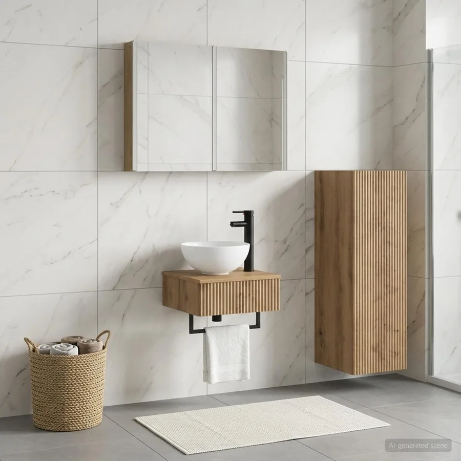 Ensemble d'armoire de salle de bain 4 pc Chêne artisanal - 4